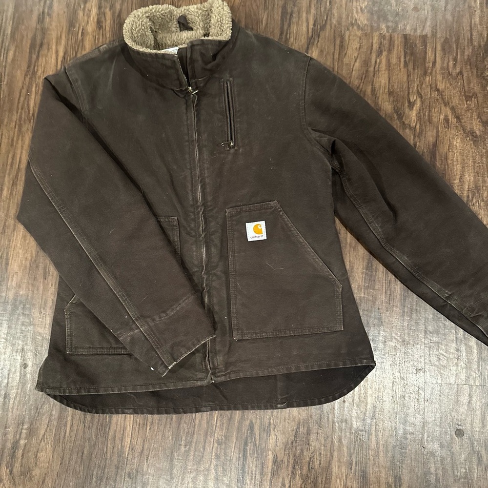Carhartt Dark Brown Sherpa Collar Jacket